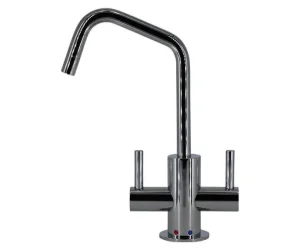Dual handle chrome kitchen faucet with square spout