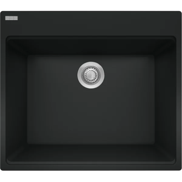 Black granite single bowl kitchen sink by Franke