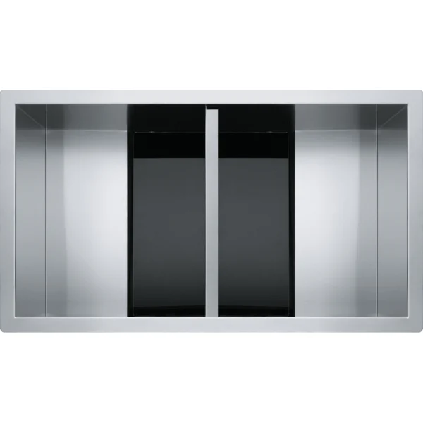 Double stainless steel Franke sink with sleek divider