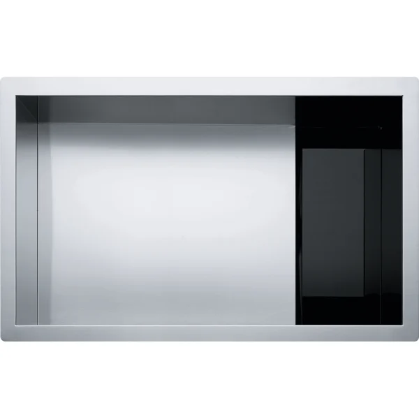 Single Franke sink with side compartment in stainless steel